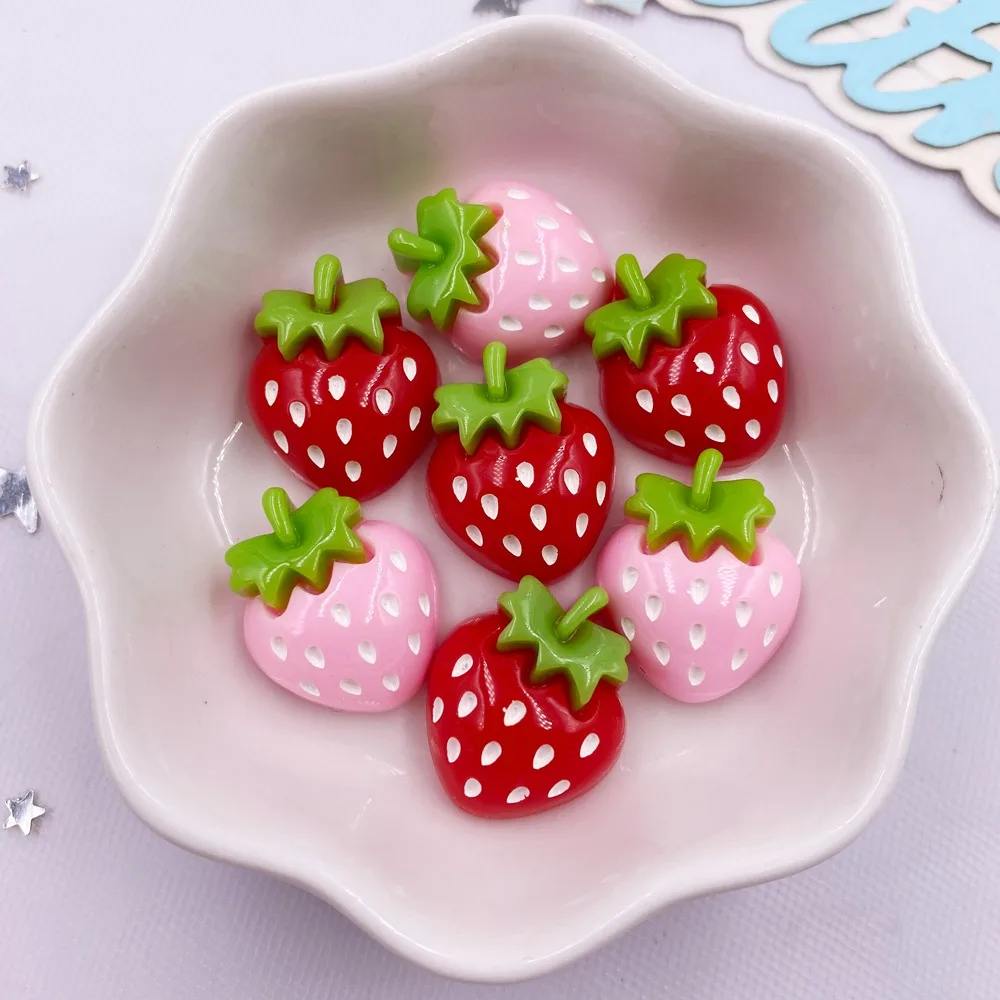 Paradise Jewelry & Watches Llc Miami Photos - 10PCS Resin Kawaii Colorful Cartoon Strawberry