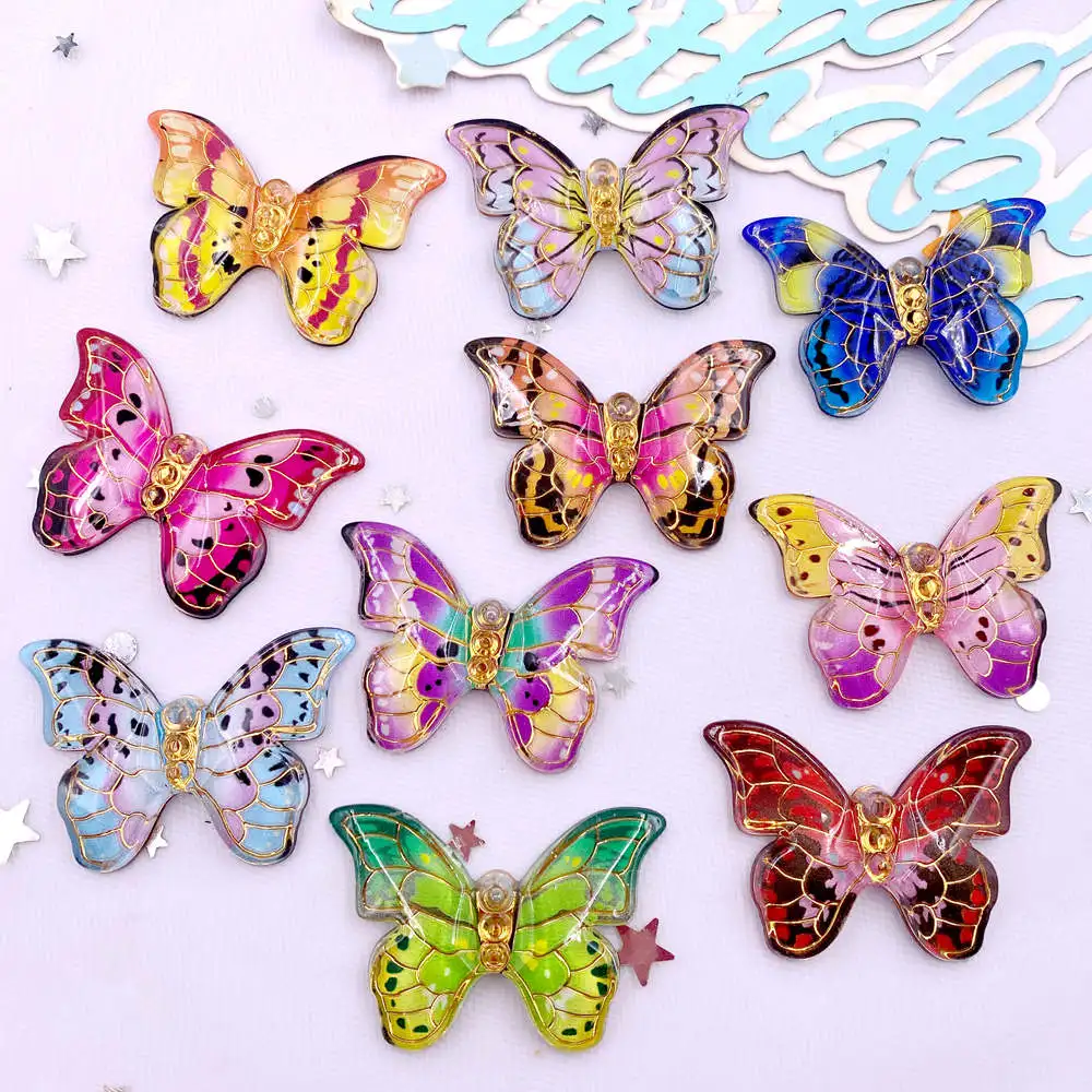 Paradise Jewelry & Watches Llc Miami Photos - 10pcs Colorful Beautiful Butterfly Figurines Flatback