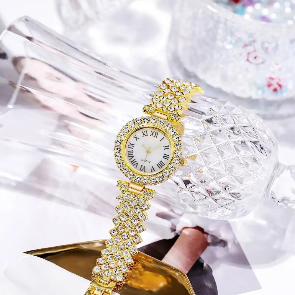 6PCS/Set Luxury Rhinestone Wom - Jewelry Watches Luxury 评论和价格