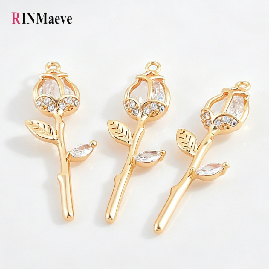 4PCS 9.5*29MM Rose Flower 18K  - Rose Gold Bracelet 评论和价格