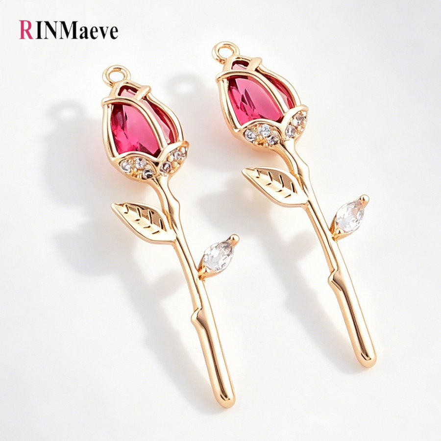 4PCS 9.5*29MM Rose Flower 18K  - Rose Gold Bracelet 评论和价格