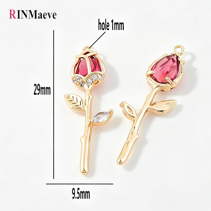 4PCS 9.5*29MM Rose Flower 18K  - Rose Gold Bracelet 评论和价格