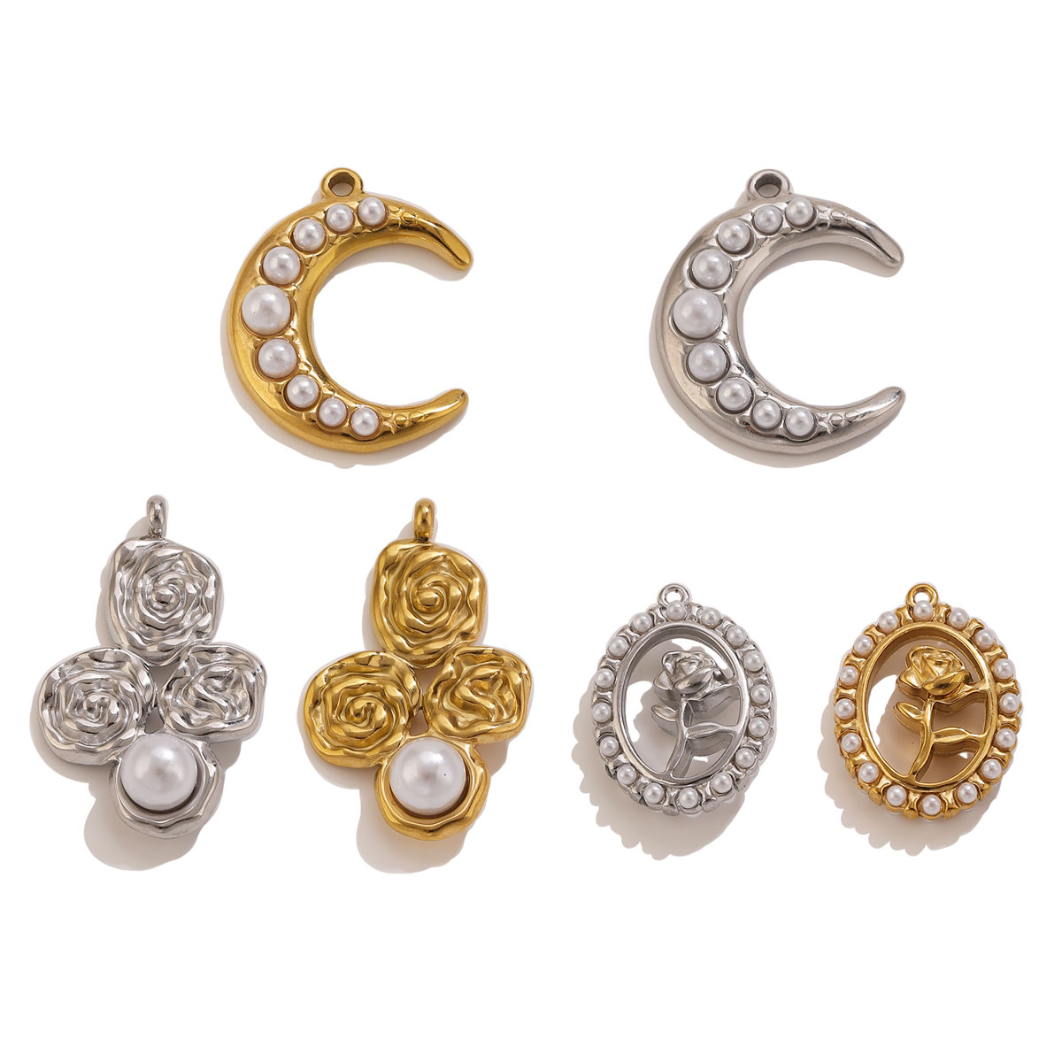 5Pcs Stainless Steel 18K Gold  - Rose Gold Bracelet 评论和价格