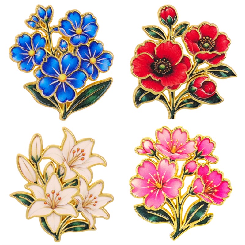 Cute Vintage Colorful Floral E - Vintage Brooch Pin 评论和价格