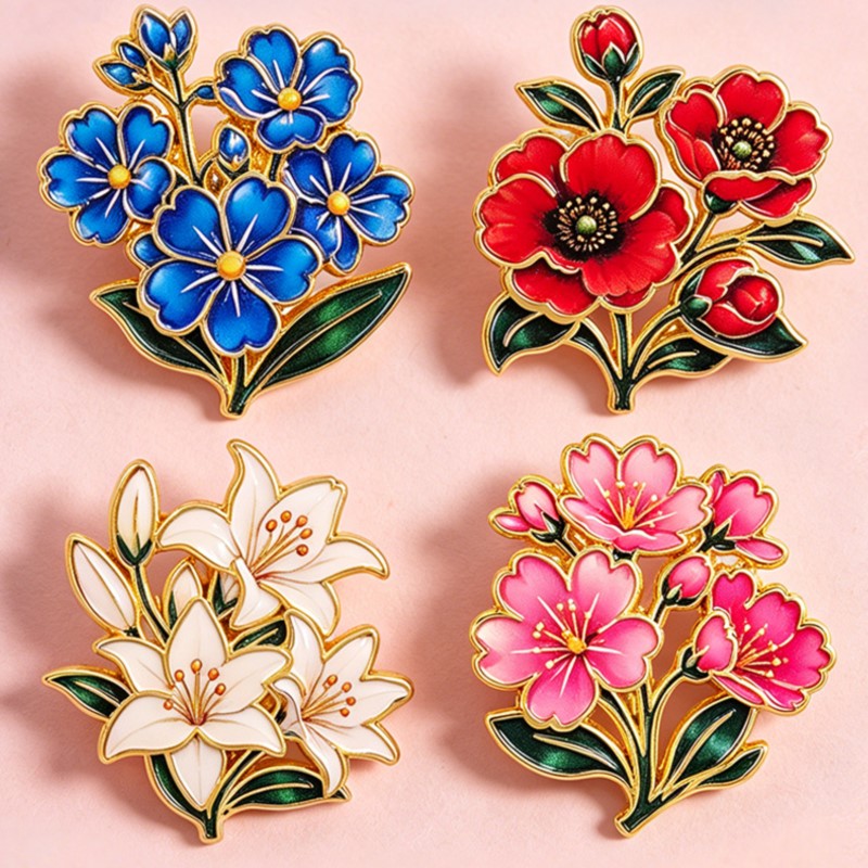 Cute Vintage Colorful Floral E - Vintage Brooch Pin 评论和价格