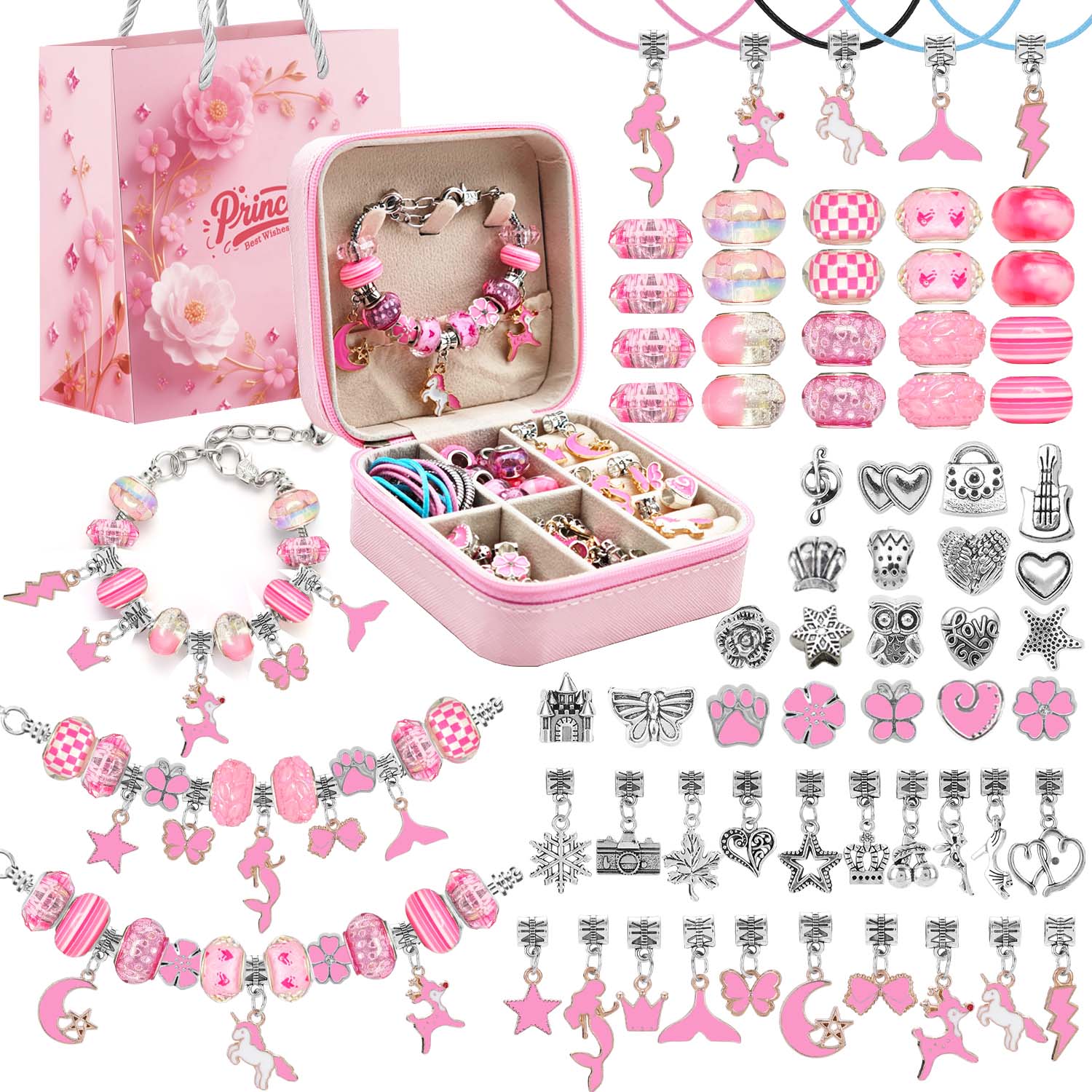 68pcs Pink Beaded Jewelry Set, - Fine Jewelry & Watches Photos 评论和价格