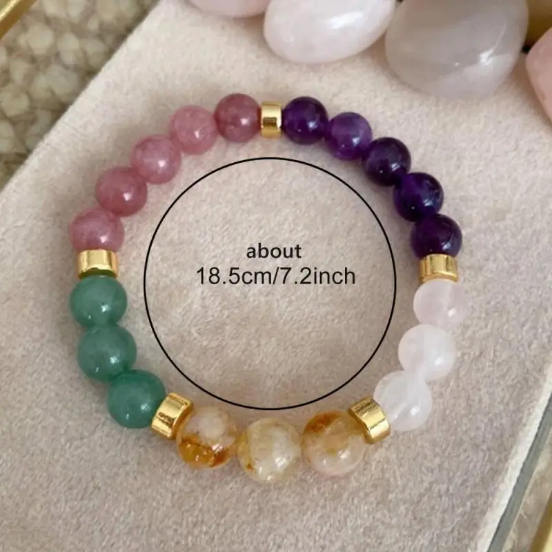 Natural Amethyst Rose Quartz B - Rose Gold Bracelet 评论和价格