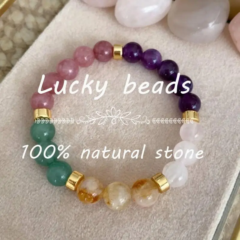 Natural Amethyst Rose Quartz B - Rose Gold Bracelet 评论和价格